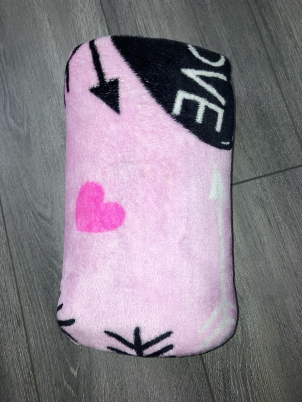 Pink Heart Plush Throw